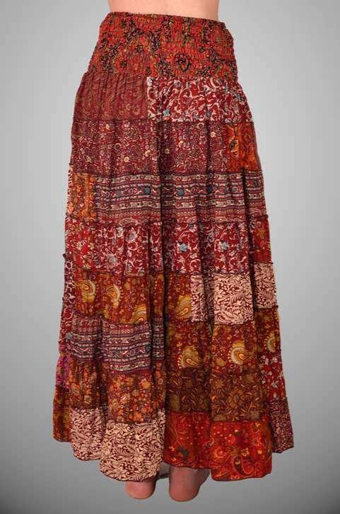 patchwork maxi skirt